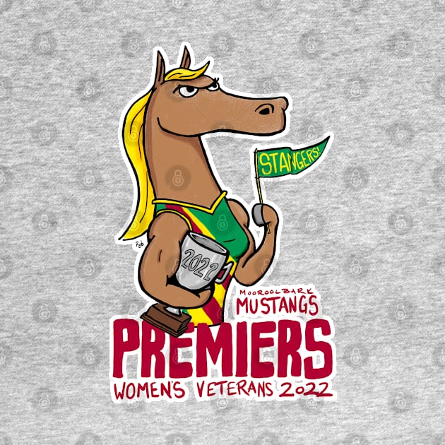 Mooroolbark Mustangs Women's Veterans Premiers 2022 (WEG / Mark Knight style w/ transparant bg) by UselessRob